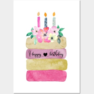 Happy birthday cake Posters and Art